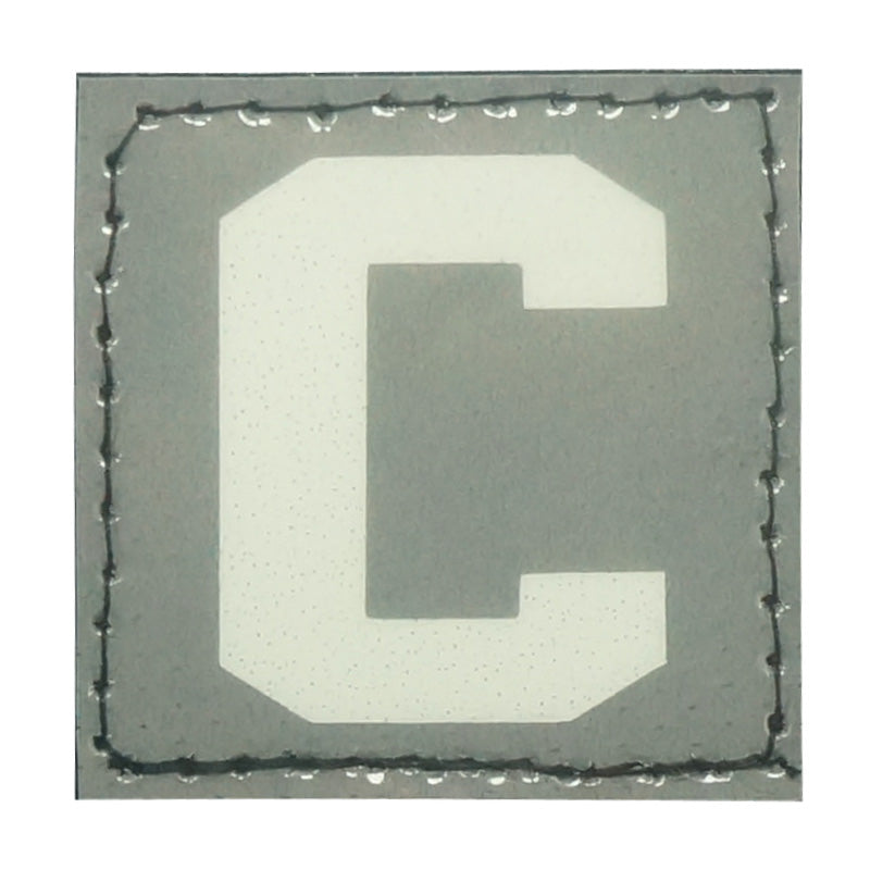 BIG LETTER C PATCH - BLUE GLOW IN THE DARK