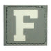 BIG LETTER F PATCH - BLUE GLOW IN THE DARK