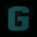 BIG LETTER G PATCH - BLUE GLOW IN THE DARK
