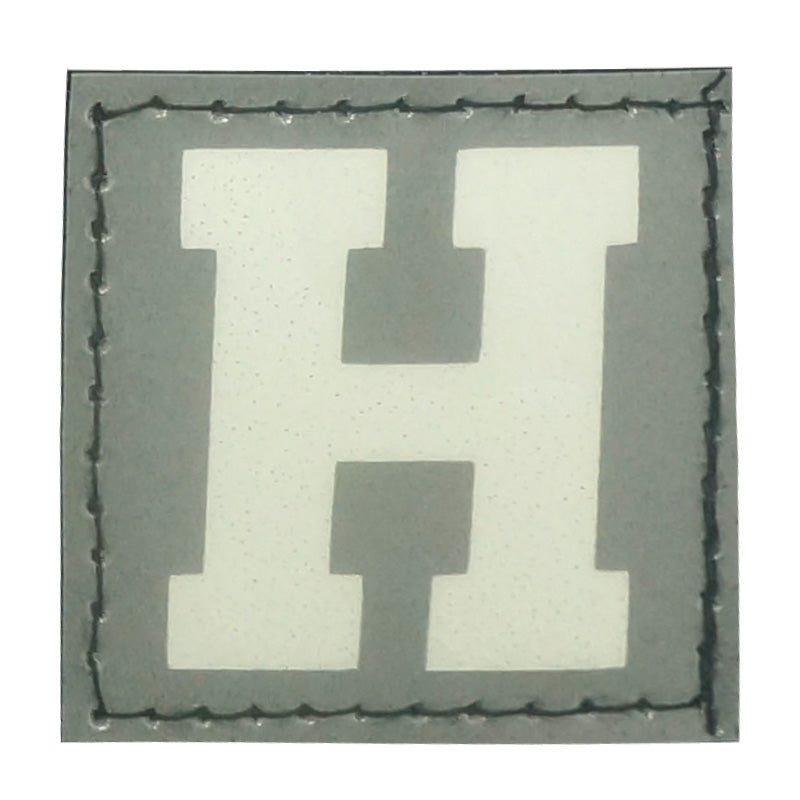 BIG LETTER H PATCH - BLUE GLOW IN THE DARK
