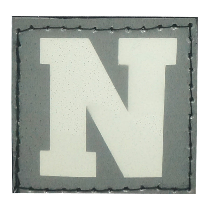 BIG LETTER N PATCH - BLUE GLOW IN THE DARK
