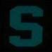 BIG LETTER S PATCH - BLUE GLOW IN THE DARK