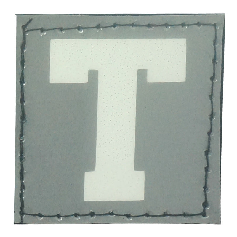 BIG LETTER T PATCH - BLUE GLOW IN THE DARK