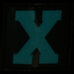 BIG LETTER X PATCH - BLUE GLOW IN THE DARK