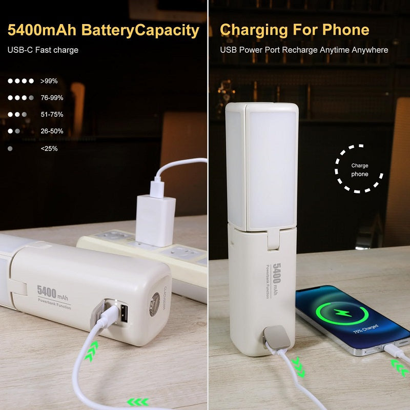 KLARUS CL2S USB-C RECHARGEABLE LED LANTERN - 750 LUMENS - USES BUILT-IN 5400MAH LI-ION BATTERY PACK - IVORY WHITE