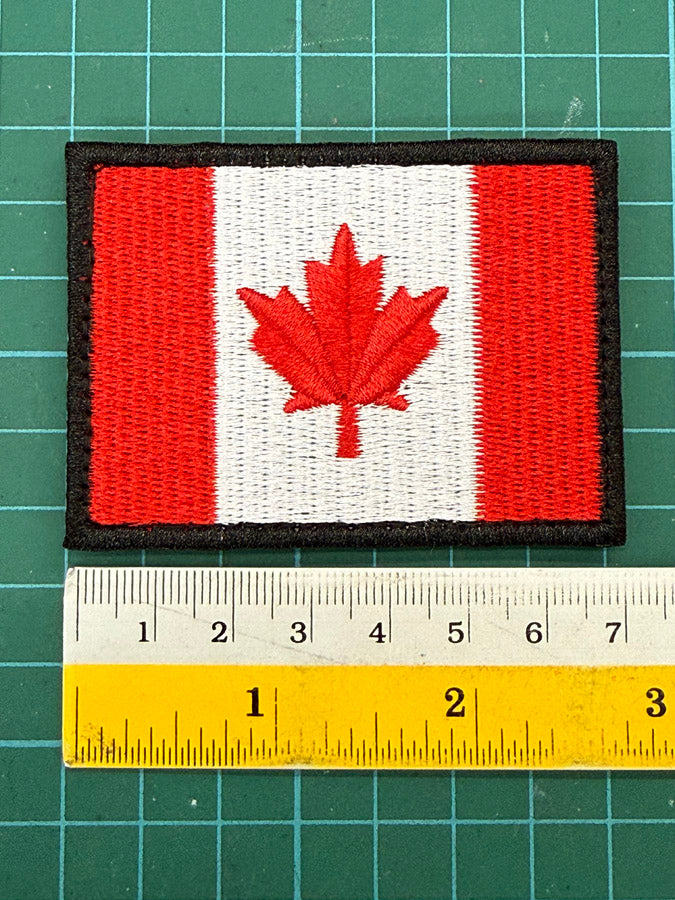 Canada Flag 100% Embroidery Velcro Patch (7.2 cm x 5.2 cm)