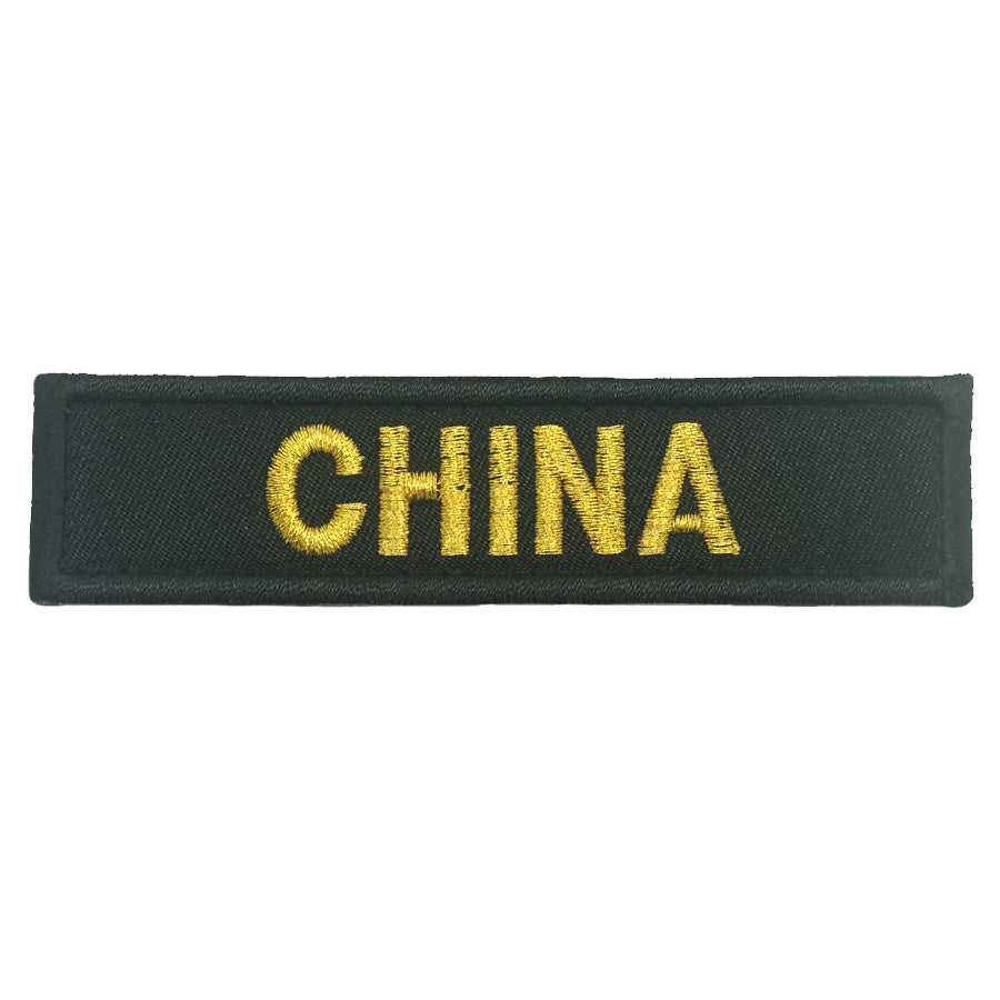 CHINA COUNTRY TAG - BLACK METALLIC GOLD