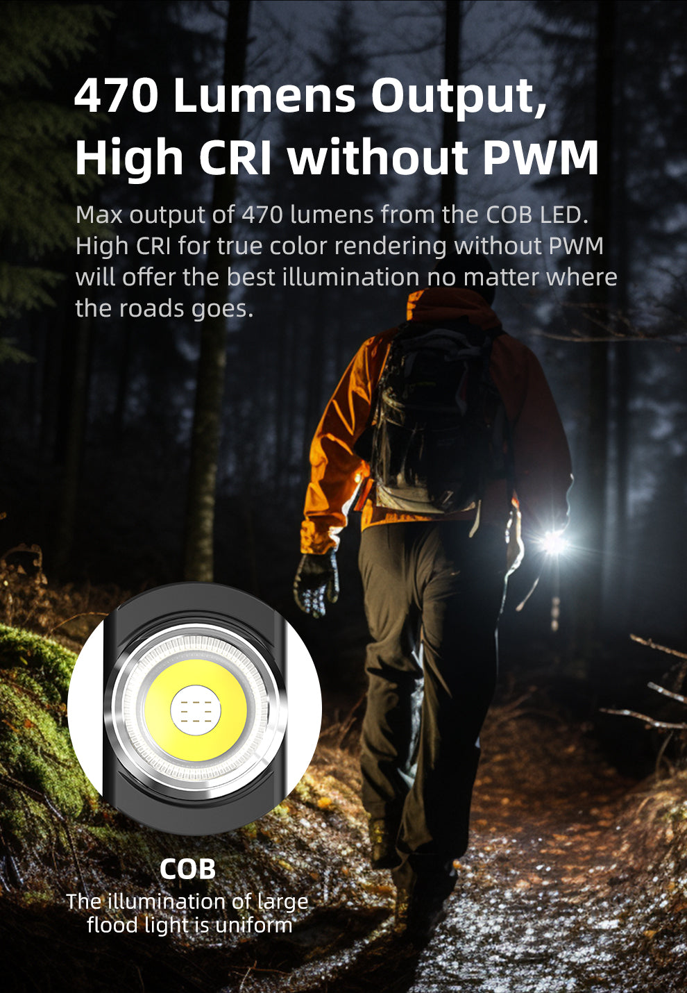 KLARUS E5 MAGNETIC BASE AND DUAL LIGHT SOURCE EDC FLASHLIGHT - 470 LUMENS