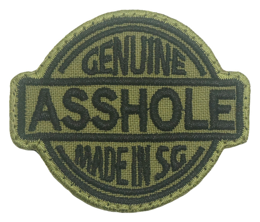 GENUINE ASSHOLE MADE IN SG PATCH - OLIVE GREEN