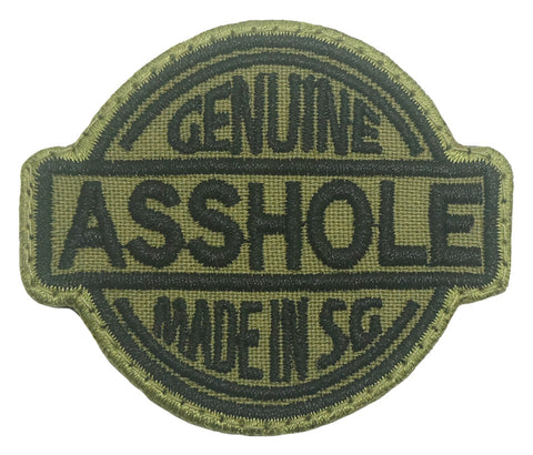GENUINE ASSHOLE MADE IN SG PATCH - OLIVE GREEN