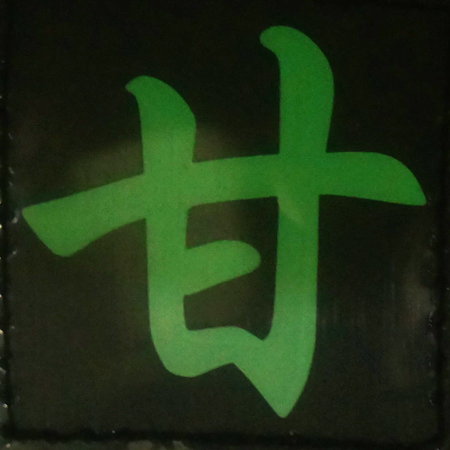 CHINESE SURNAME GLOW IN THE DARK PATCH - GAN 甘 (GLOW GREEN)