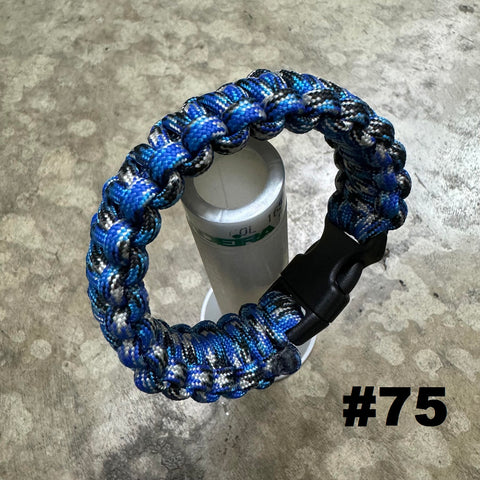 HGS 550 PARACORD 7" SURVIVAL BRACELET WITH PLASTIC CLIP BUCKLE - OCEAN CAMO (#75)