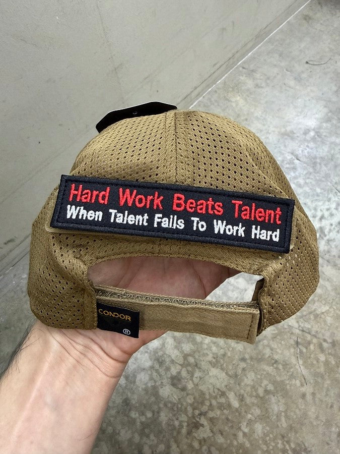 "Hard Work Beats Talent, When Talent Fails to Work Hard" Velcro Patch (12 cm x 3 cm)
