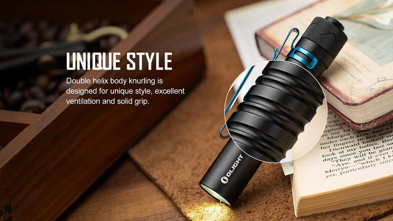 OLIGHT I5R EOS LED FLASHLIGHT - 350 LUMENS - INCLUDES 1 X USB-C RECHARGEABLE 14500 - BLACK (PACKAGING OPEN BEFORE TO SHOW CUSTOMER)