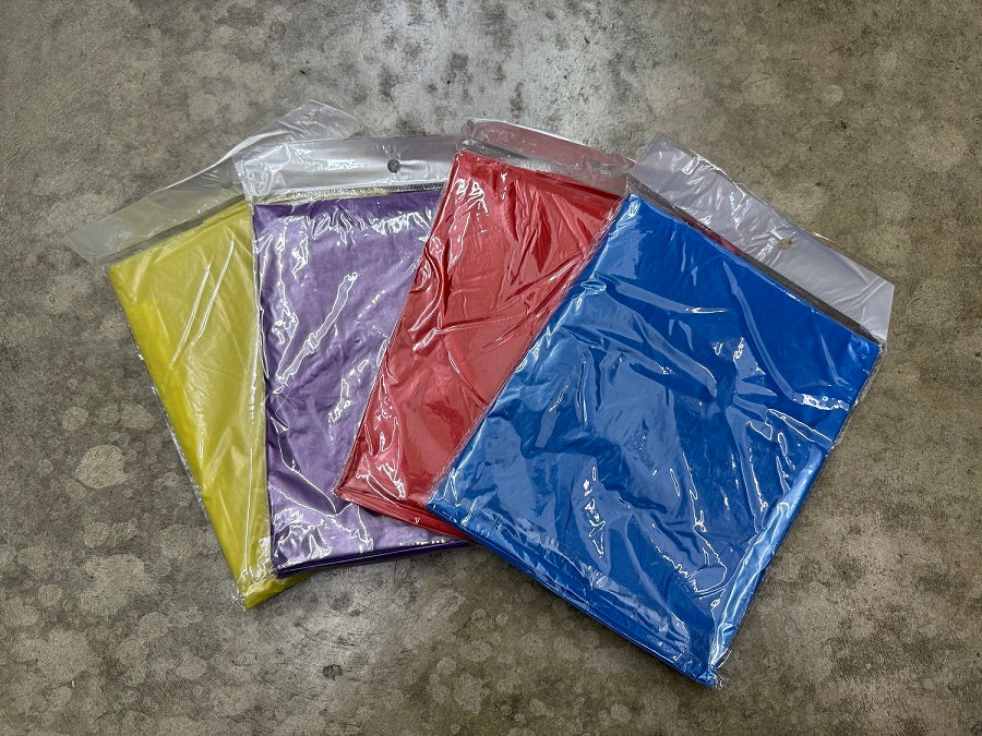 DISPOSABLE PONCHO WITH SLEEVES & DRAWSTRING HOOD