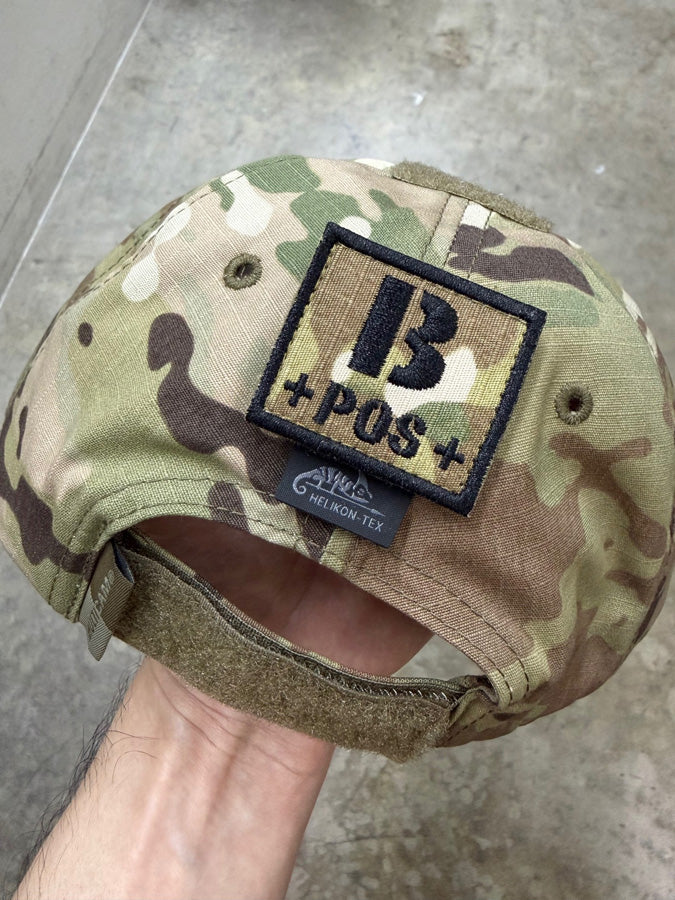 Multicam Blood Type Patch (4.5 cm x 4 cm) with Hook Side Velcro Backing