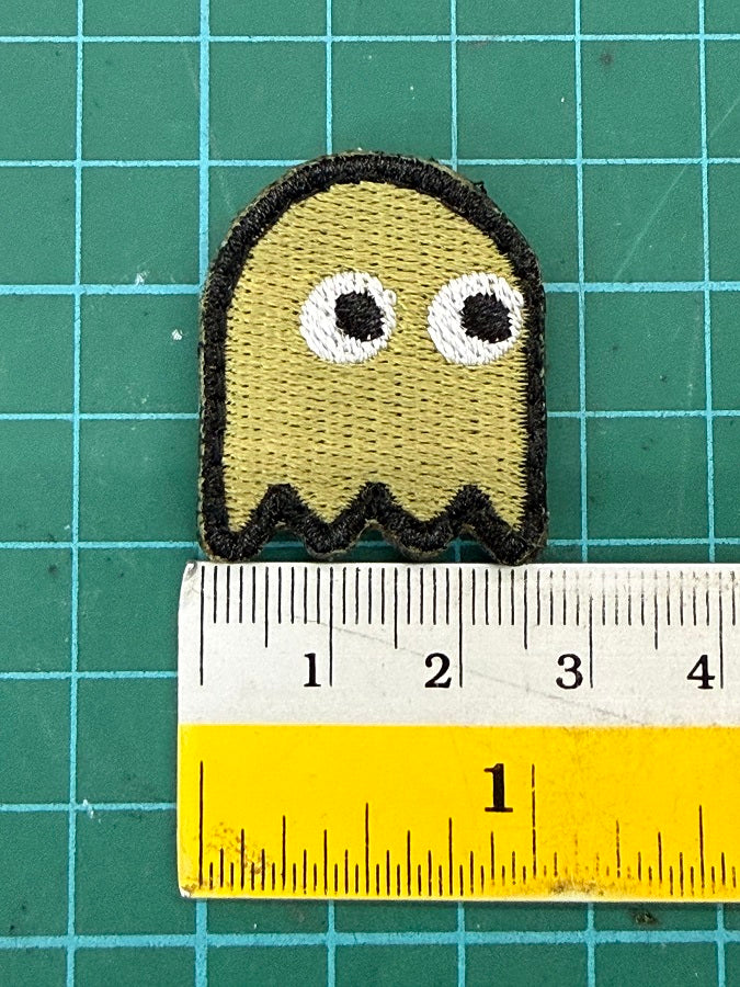MINI GHOST VELCRO PATCH - OLIVE GREEN