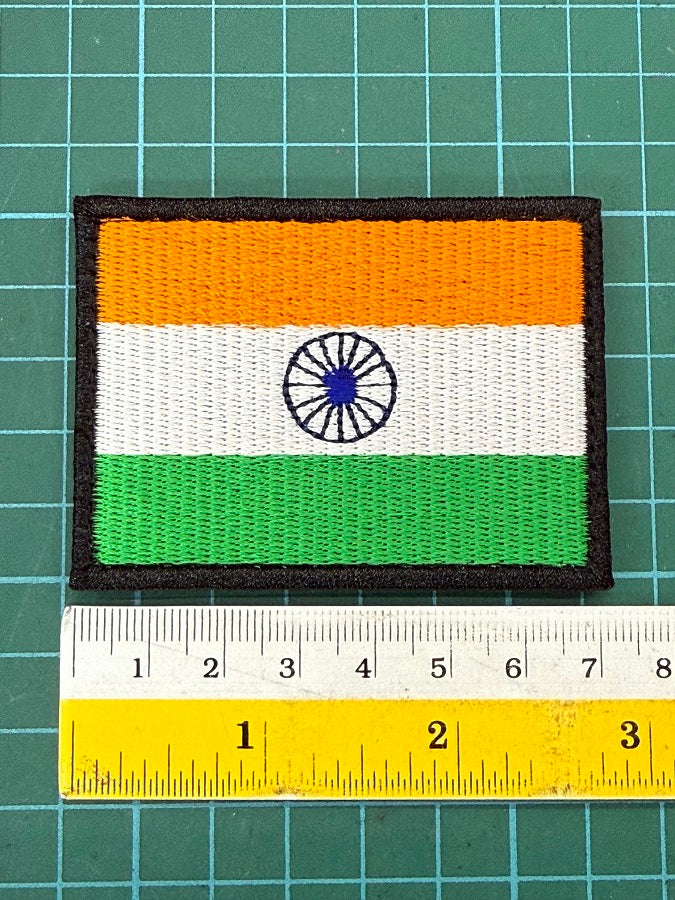 India Flag Patch - 100% Embroidery (7.2 cm x 5.3 cm)