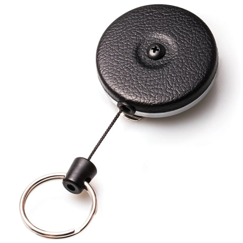 KEY-BAK ORIGINAL SERIES RETRACTABLE KEYCHAIN - BLACK - ROTATABLE BELT CLIP - 15 KEYS - 8 OZ. - CORD (48" HEAVY DUTY KEVLAR)