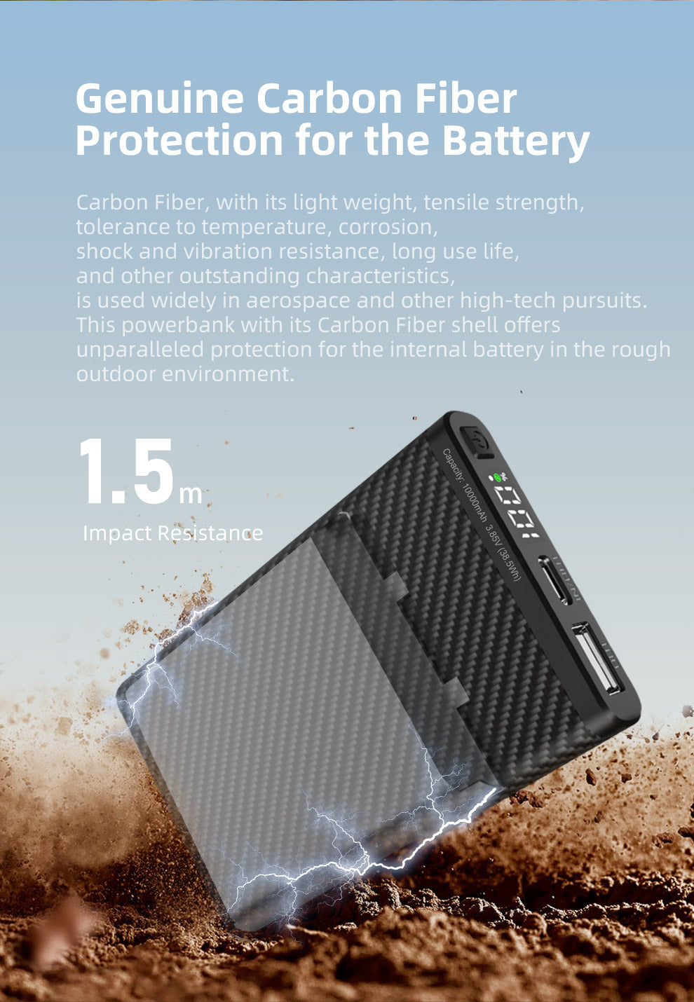 KLARUS K5 CARBON FIBER LIGHTWEIGHT IPX8 WATERPROOF POWERBANK 10000mAh