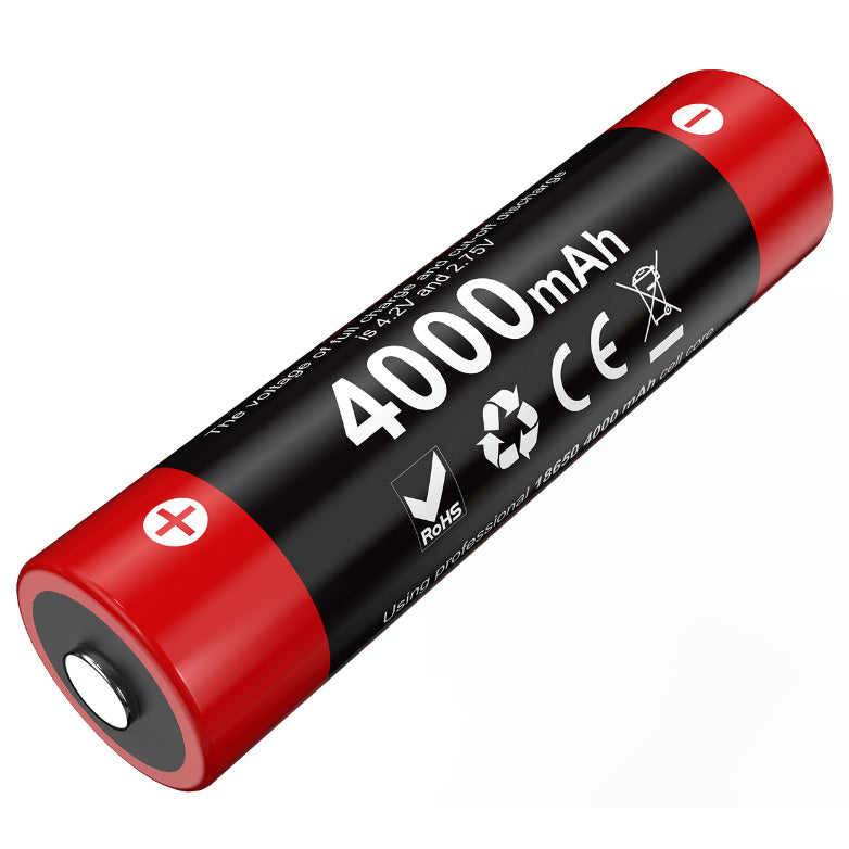 KLARUS 18650 LITHIUM BATTERY 18GT-40 - 4000 mAh (3.6V, 14.4Wh, 10A DISCHARGE)