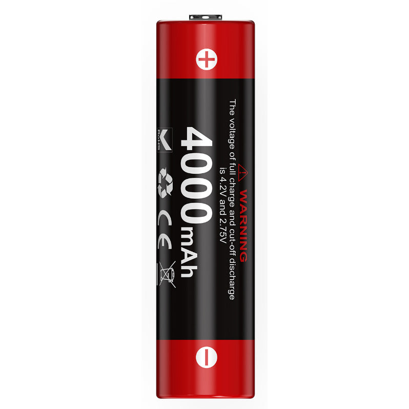 KLARUS 18650 LITHIUM BATTERY 18GT-40 - 4000 mAh (3.6V, 14.4Wh, 10A DISCHARGE)