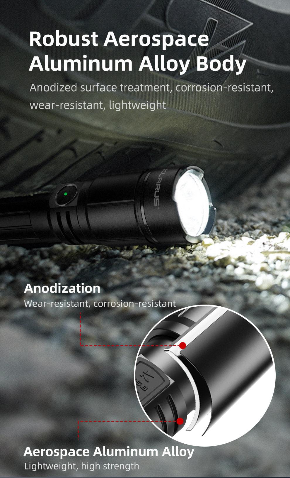 KLARUS ADJUSTABLE ZOOMABLE TACTICAL FLASHLIGHT A2 PRO - 1450 LUMENS (4000MAH 21700 BATTERY INCLUDED)