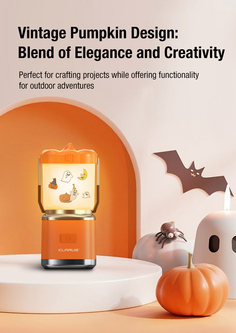 KLARUS CL8 MULTIFUNCTIONAL PUMPKIN CAMPING LANTERN, 2000mAh BUILT-IN BATTERY