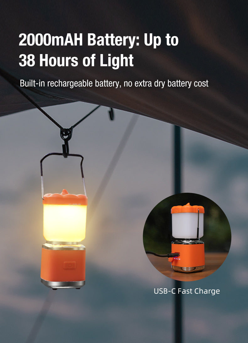 KLARUS CL8 MULTIFUNCTIONAL PUMPKIN CAMPING LANTERN, 2000mAh BUILT-IN BATTERY