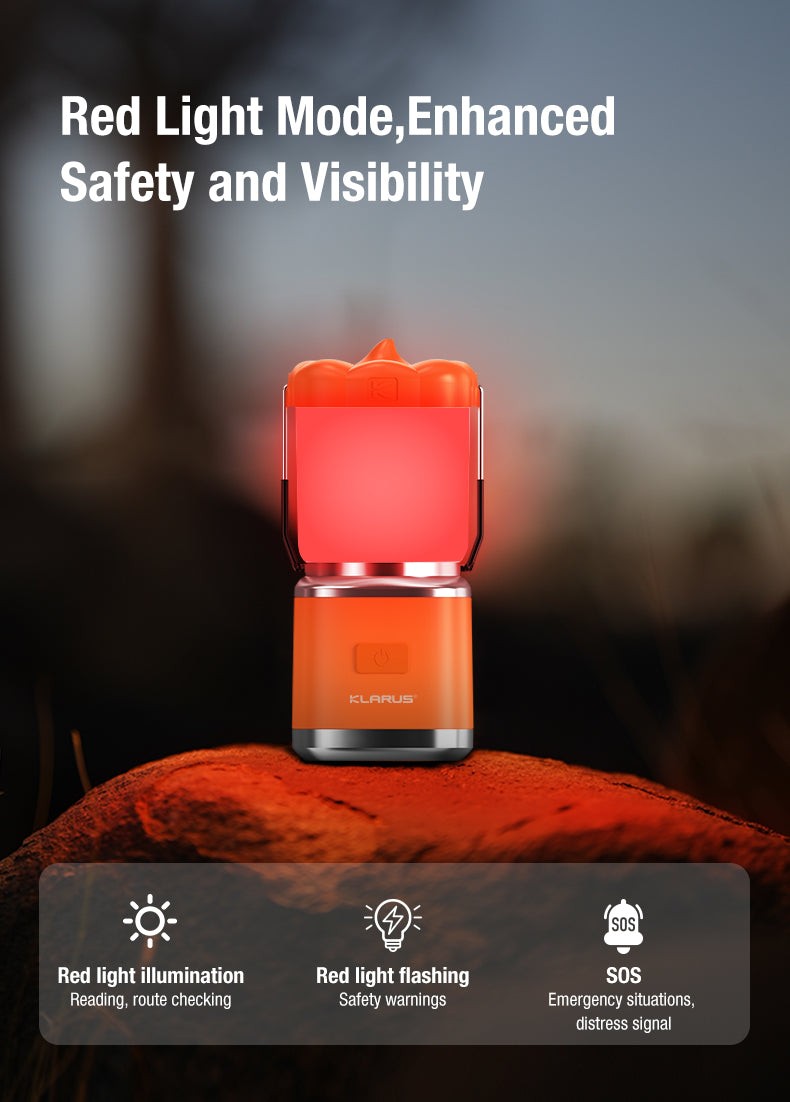 KLARUS CL8 MULTIFUNCTIONAL PUMPKIN CAMPING LANTERN, 2000mAh BUILT-IN BATTERY