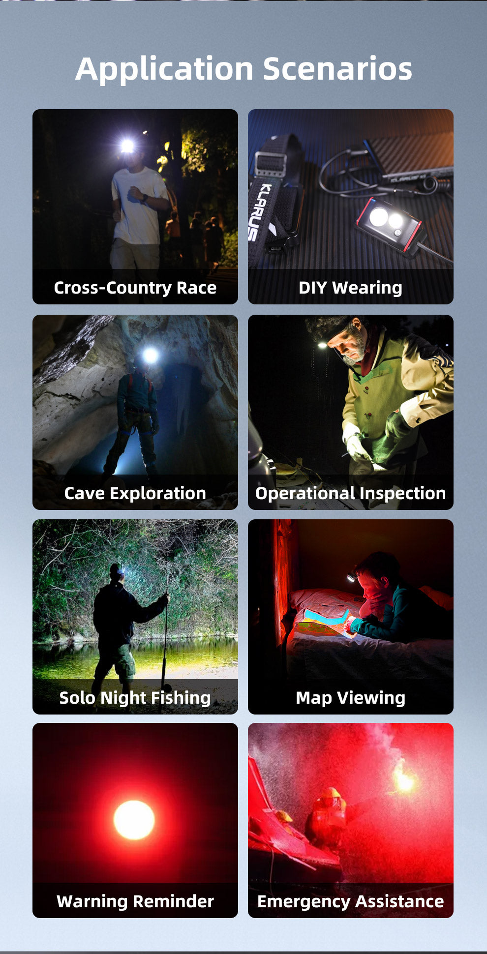 KLARUS HM5 ULTRA THIN LIGHTWEIGHT TRAIL RUNNING HEADLAMP - 800 LUMENS (1200mAh RECHARGEABLE BATTERY)