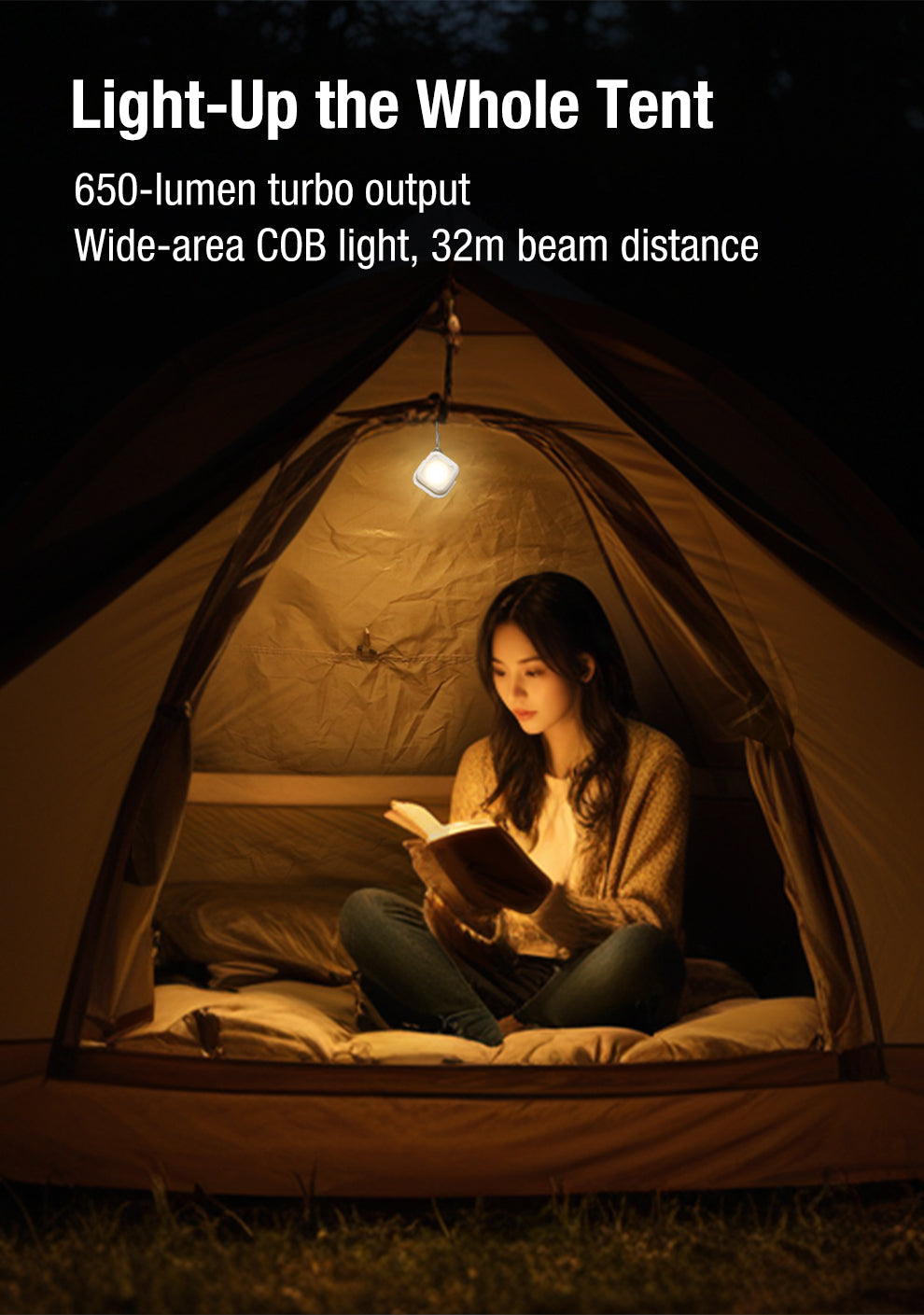 KLARUS CL5 MINI PORTABLE CAMPING LIGHT 650 LUMENS, 1200mAh BUILT-IN BATTERY