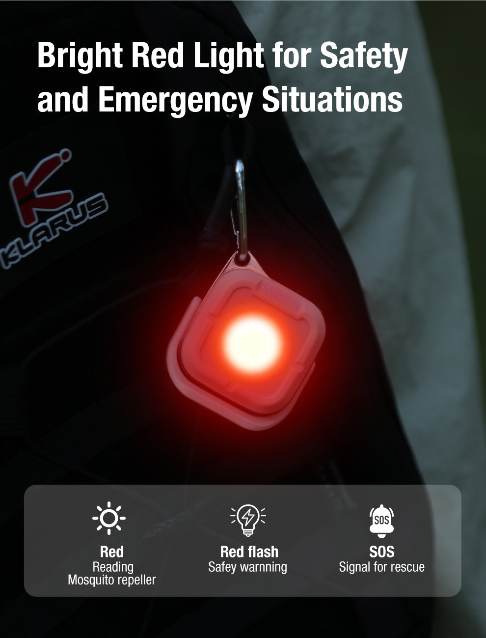 KLARUS CL5 MINI PORTABLE CAMPING LIGHT 650 LUMENS, 1200mAh BUILT-IN BATTERY