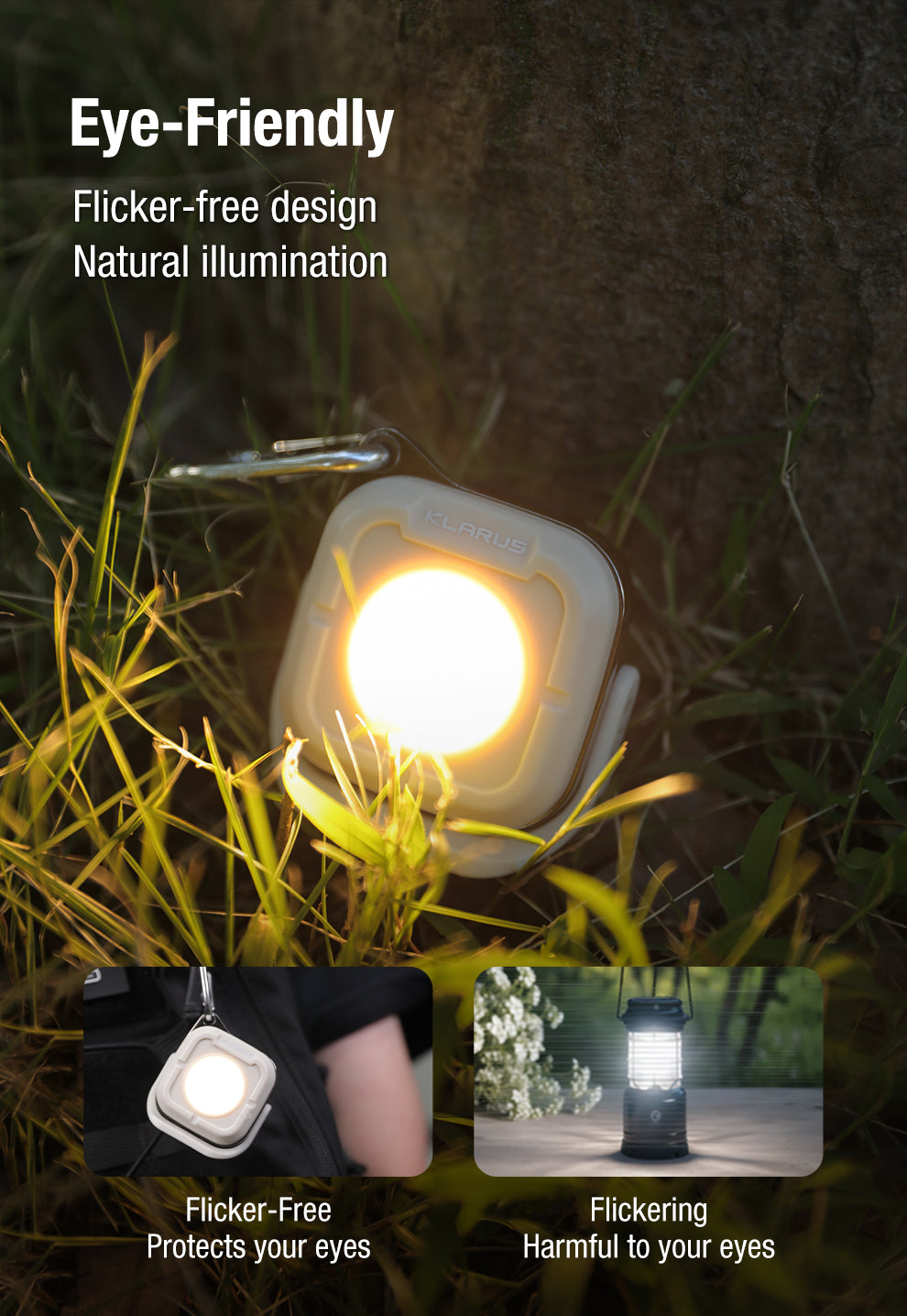 KLARUS CL5 MINI PORTABLE CAMPING LIGHT 650 LUMENS, 1200mAh BUILT-IN BATTERY