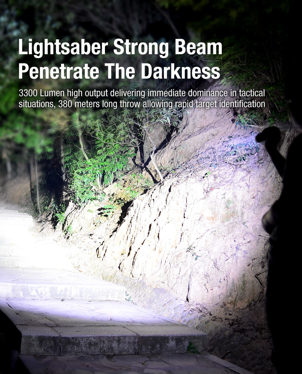 KLARUS XT11GT PRO V3.0 USB-C RECHARGEABLE TACTICAL LED FLASHLIGHT (USES 1 X 18650 INCLUDED) - 3300 LUMENS