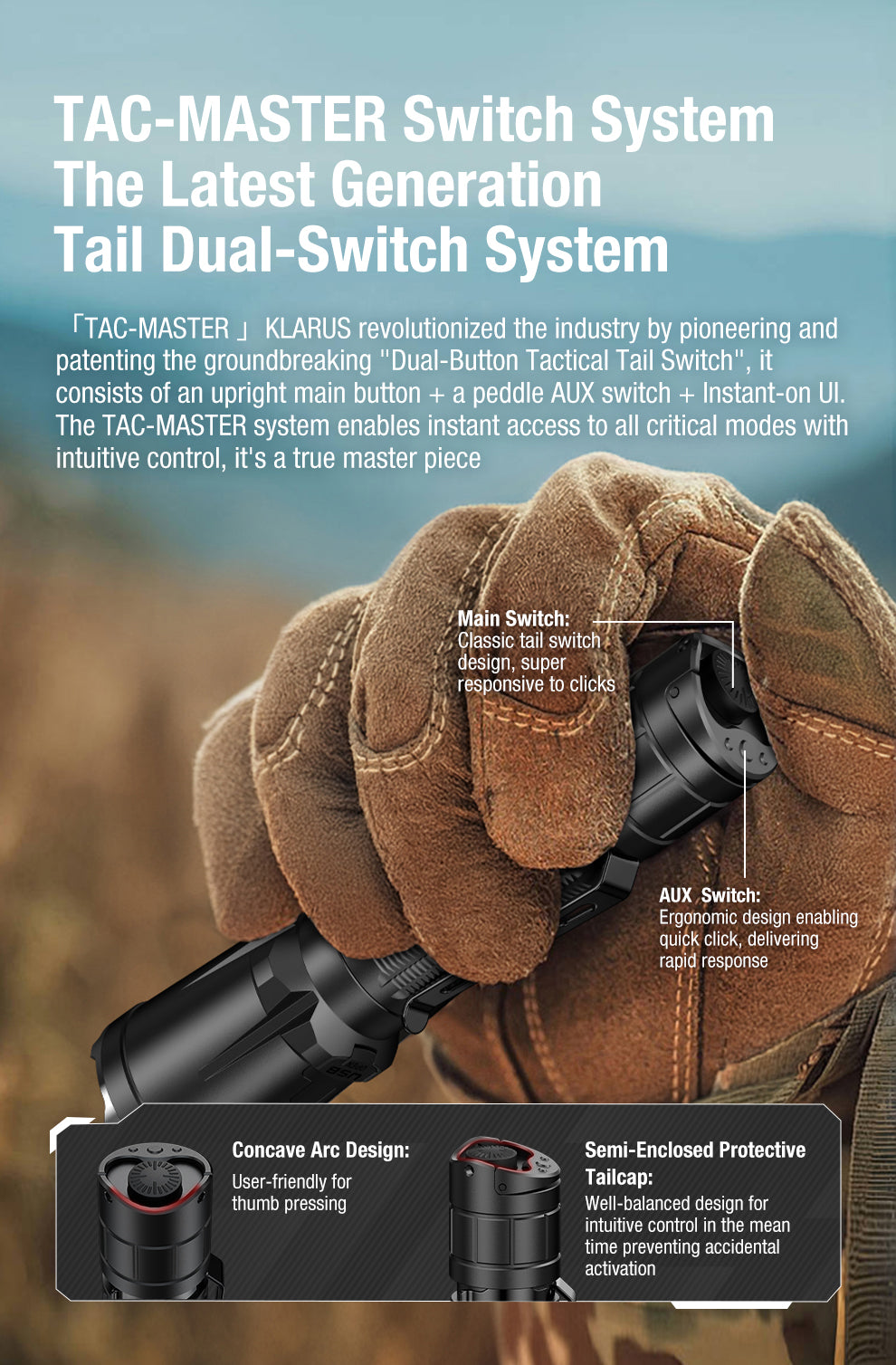 KLARUS XT11GT PRO V3.0 USB-C RECHARGEABLE TACTICAL LED FLASHLIGHT (USES 1 X 18650 INCLUDED) - 3300 LUMENS