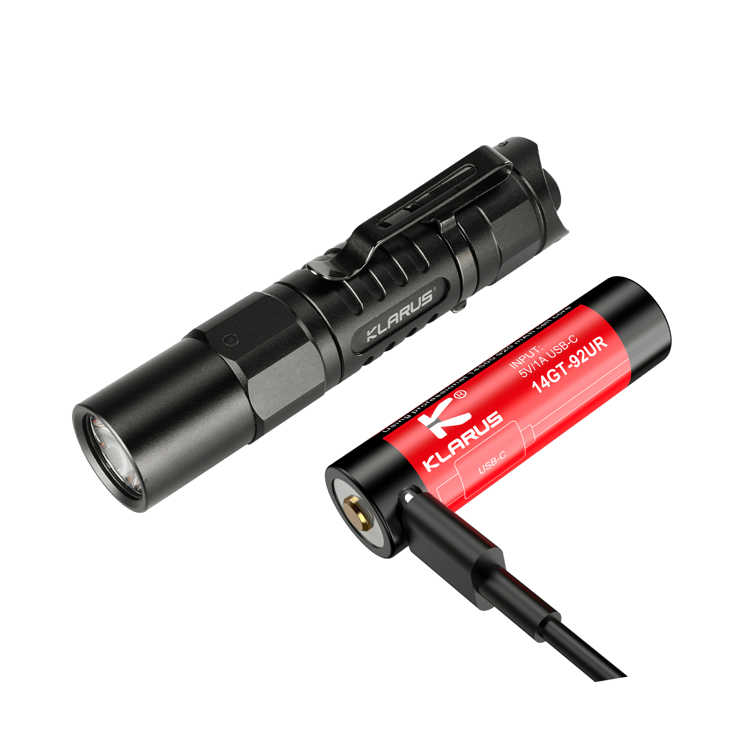 KLARUS XT1A TACTICAL EDC FLASHLIGHT - CREE XP-L HD V6 LED - 1000 LUMENS (USES 1 X 14500 (INCLUDED) OR 1 X AA)