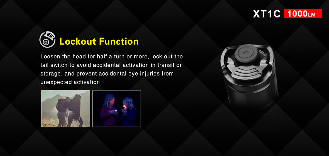 KLARUS XT1C CREE XP-L HD V6 LED - 1000 LUMENS (USES 1 X 16340 (INCLUDED) OR 1 X CR123A)