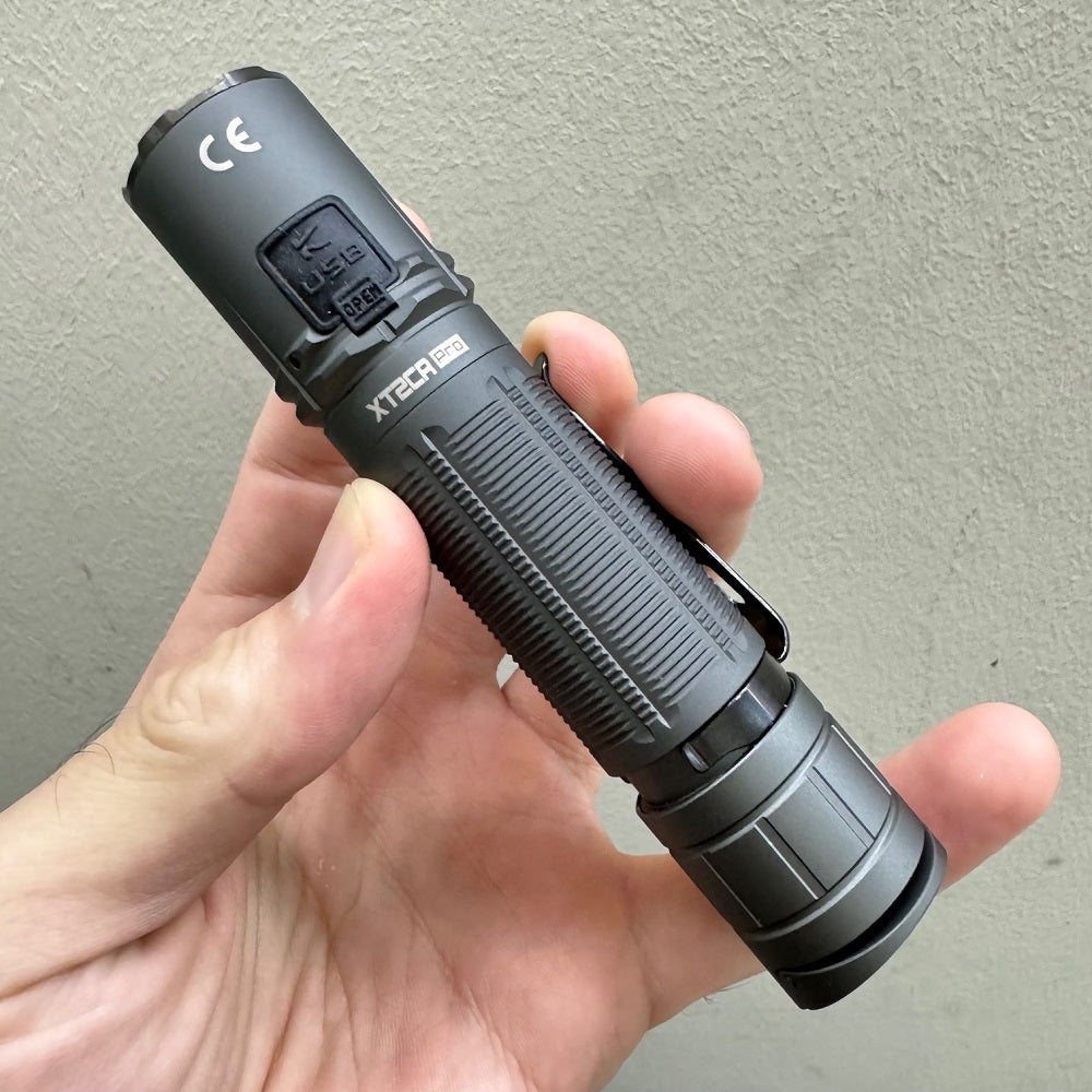 KLARUS XT2CR PRO USB-C RECHARGEABLE STROBE READY FLASHLIGHT - 2100 LUMENS (WOLF GREY)