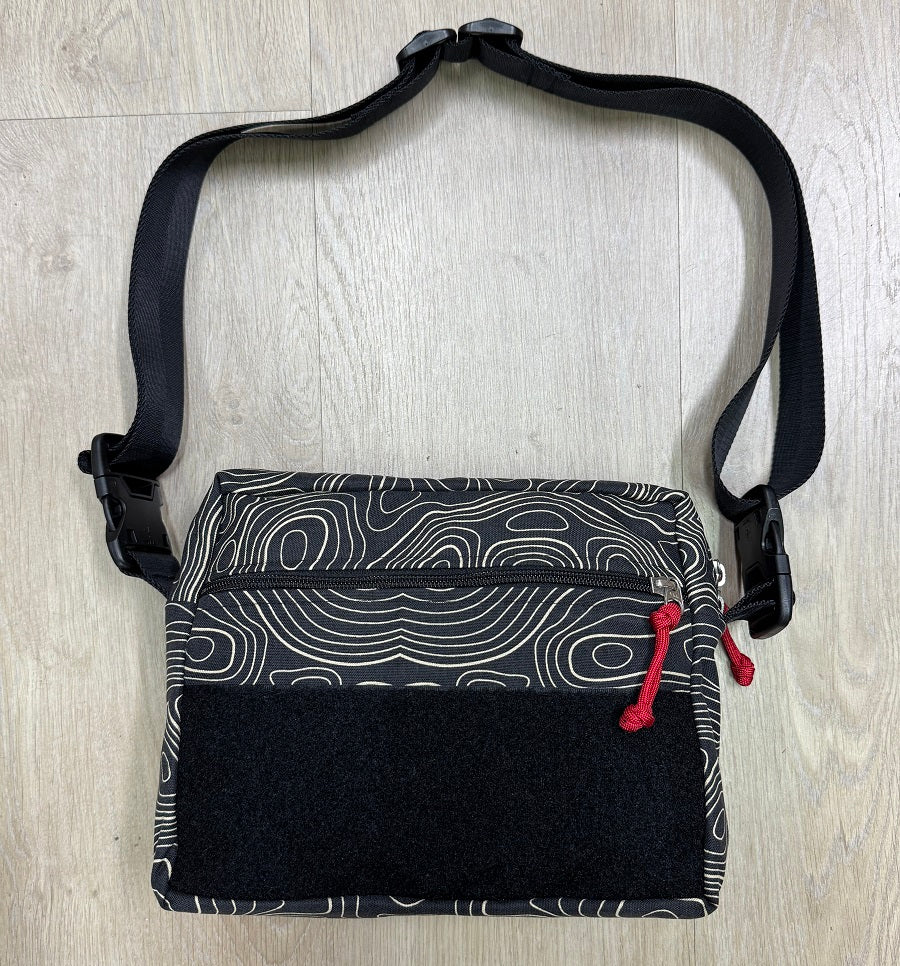 MIL-SPEC Sling Bag (Black Terrain) with Velcro Patch Panel