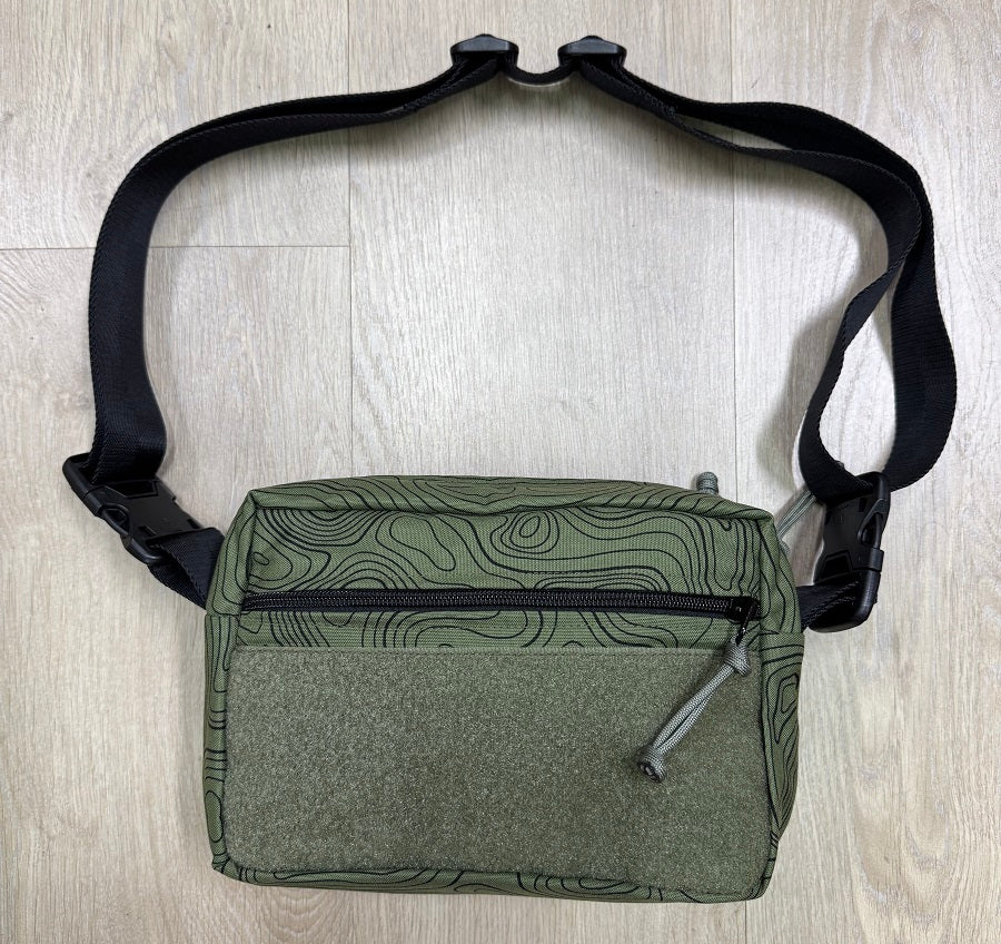 Tactical Sling Bag (Green Terrain) 3.1L - 500D Nylon, YKK Zip