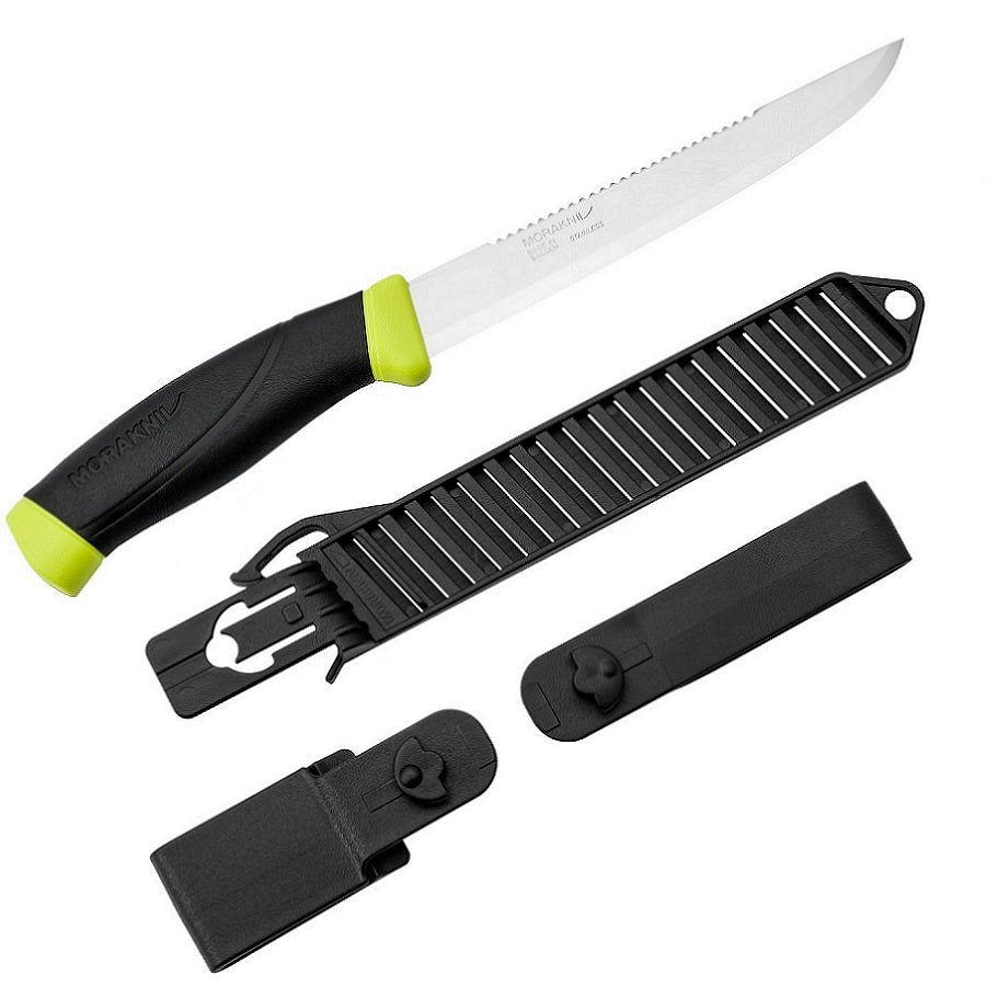 MORAKNIV® FISHING COMFORT SCALER 150 - STAINLESS STEEL - BLACK/LIME (ID 13870)