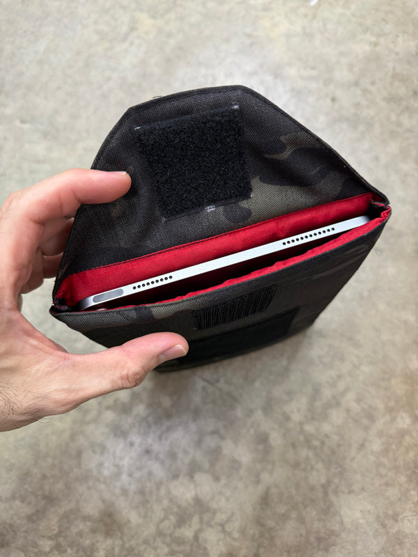 Mil-Spec iPad Padded Case with Wrist Securing Strap & 2" x 2" Loop Velcro Panel - 500 Denier Nylon Fabric