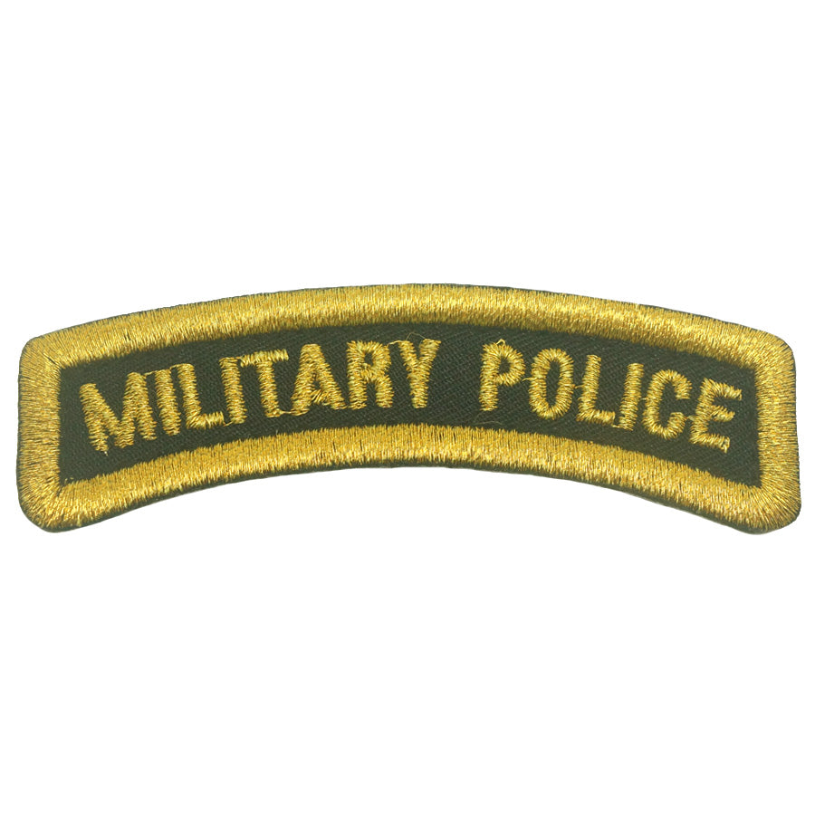 MILITARY POLICE TAB - BLACK METALLIC GOLD