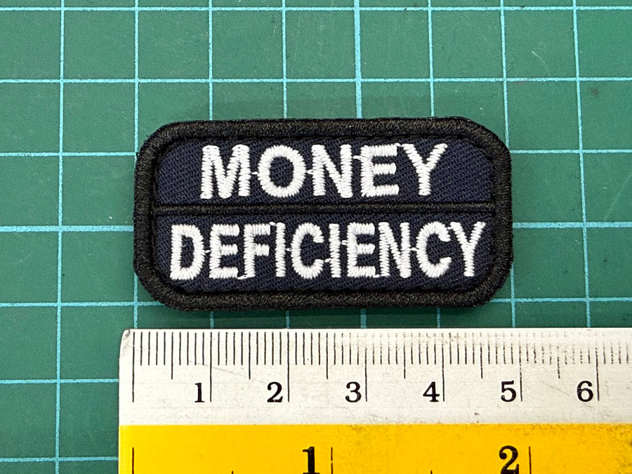 MONEY DEFICIENCY PATCH - NAVY BLUE (5 CM X 2.5 CM)