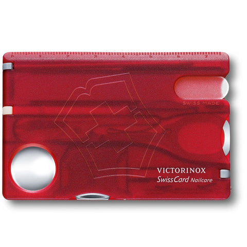 VICTORINOX SWISS CARD NAILCARE - RED TRANSLUCENT