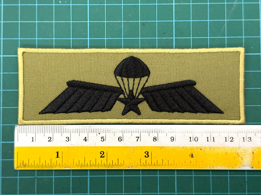Netherlands Armed Forces Parachutist Airborne Jump Wing Patch - Advanced/Static Line (A-Wing, 13 cm x 4.5 cm)