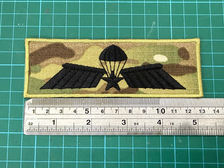 Netherlands Armed Forces Parachutist Airborne Jump Wing Patch - Advanced/Static Line (A-Wing, 13 cm x 4.5 cm)