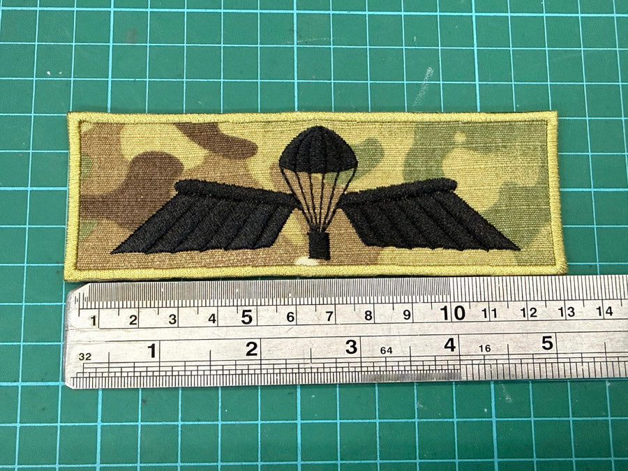Netherlands Armed Forces Parachutist Airborne Jump Wing Patch - Basic/Static Line (B-Wing, 13 cm x 4.5 cm)