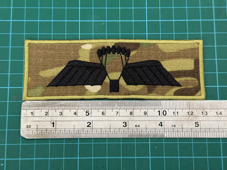 Netherlands Armed Forces Freefall Parachutist Jump Wing Patch - (BREVET B WING, 13 cm x 4.5 cm)